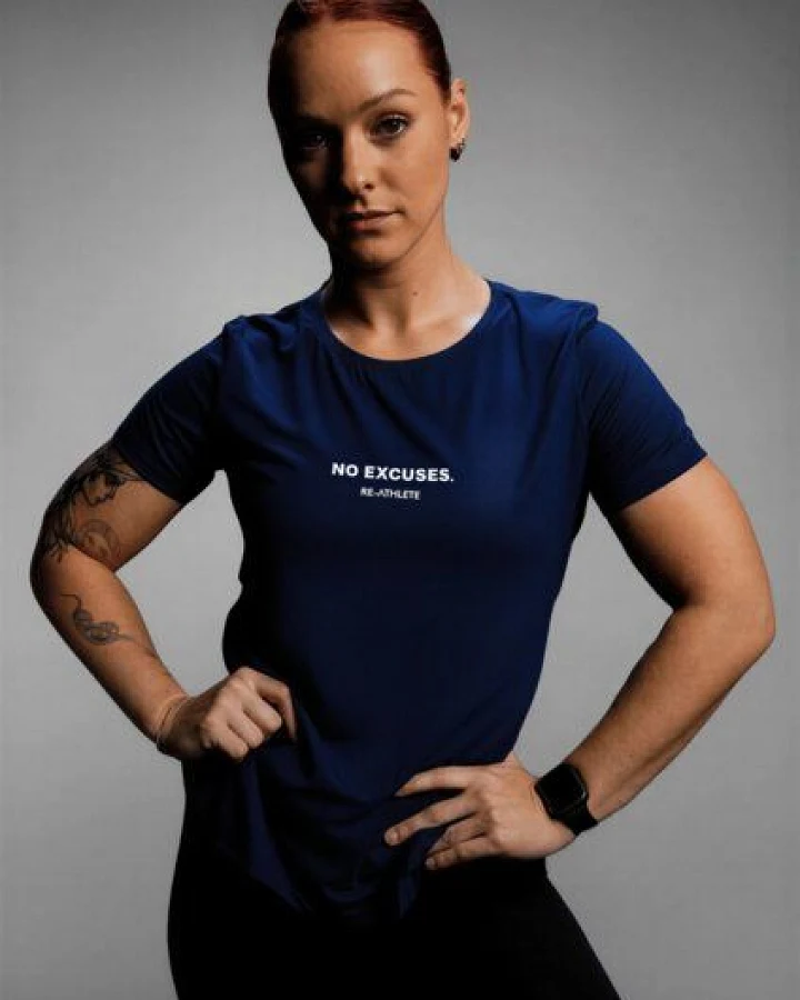 Re-Athlete EXCUSES Bambus Damen Shirt - navy