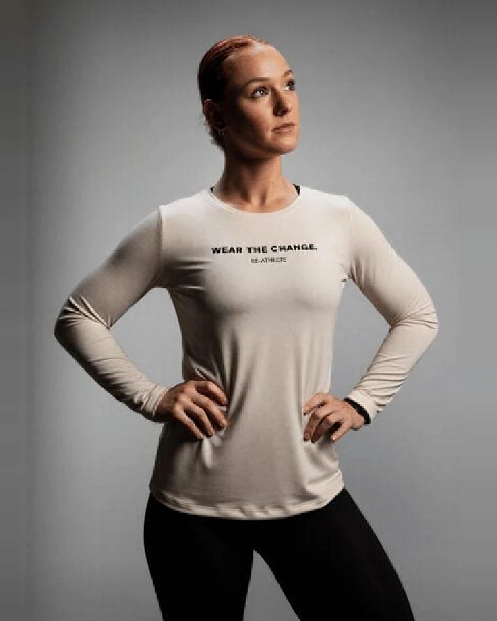 Re-Athlete CHANGE Bambus Damen Longsleeve - beige