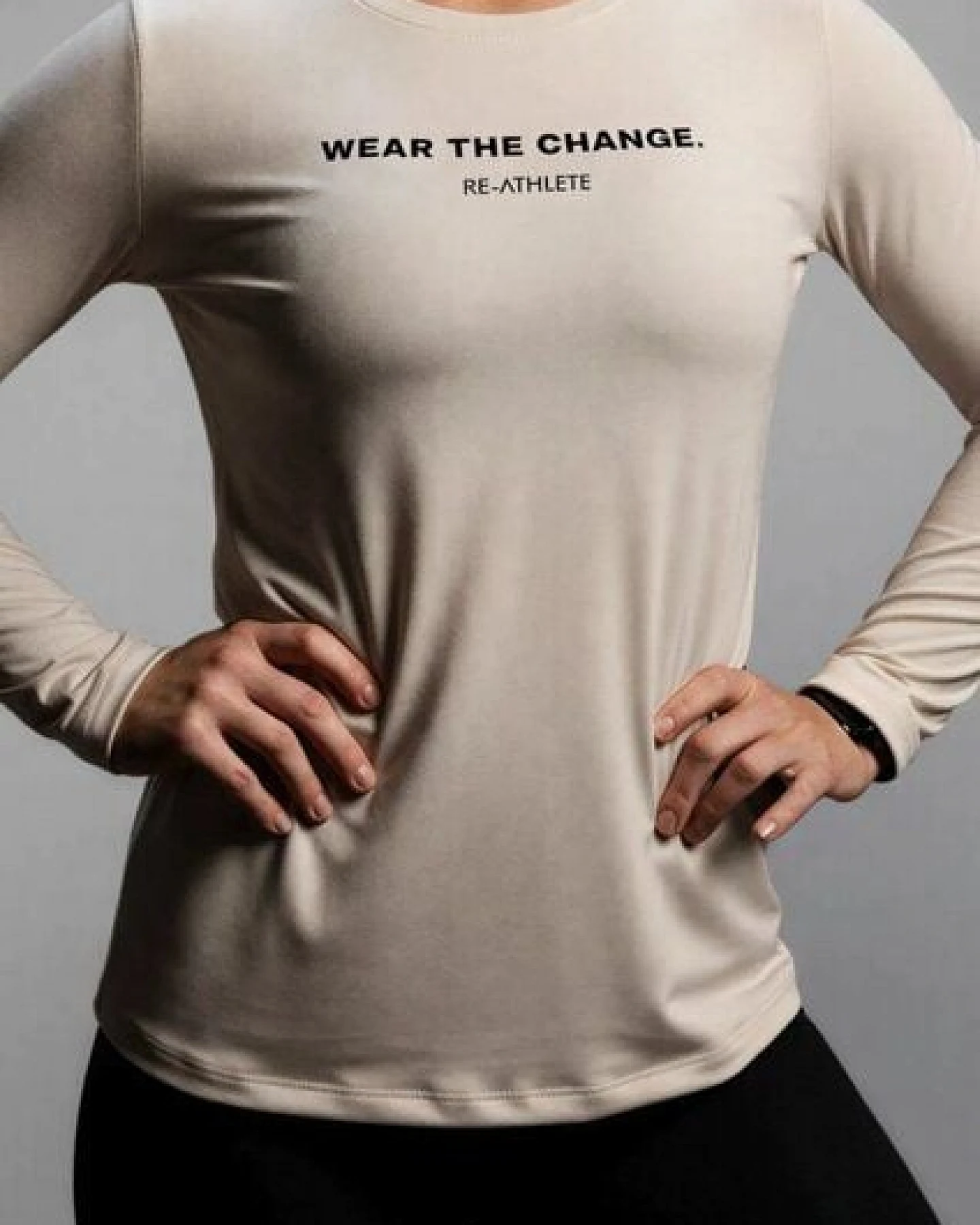 Re-Athlete CHANGE Bambus Damen Longsleeve - beige – Ansicht 2
