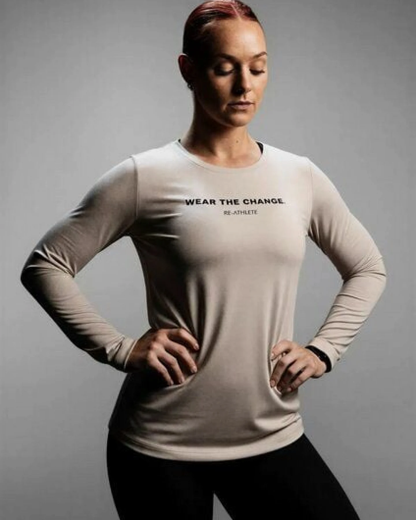 Re-Athlete CHANGE Bambus Damen Longsleeve - beige – Ansicht 3