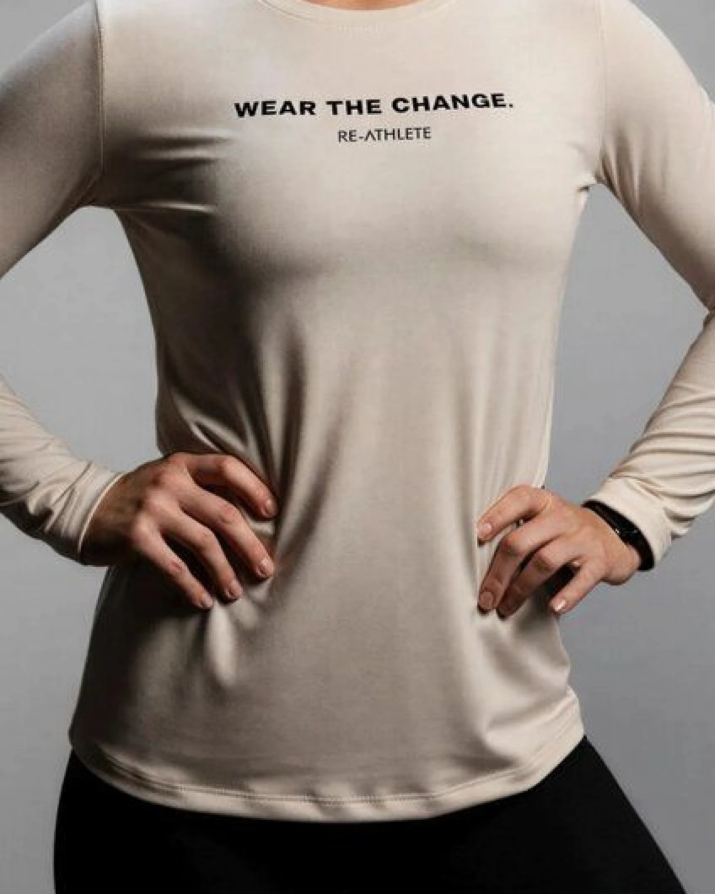 Re-Athlete CHANGE Bambus Damen Longsleeve - beige – Ansicht 2