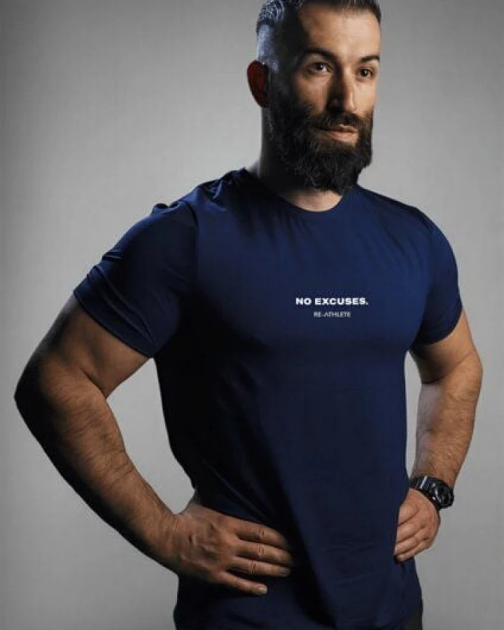 Re-Athlete EXCUSES Bambus Herren Shirt - navy