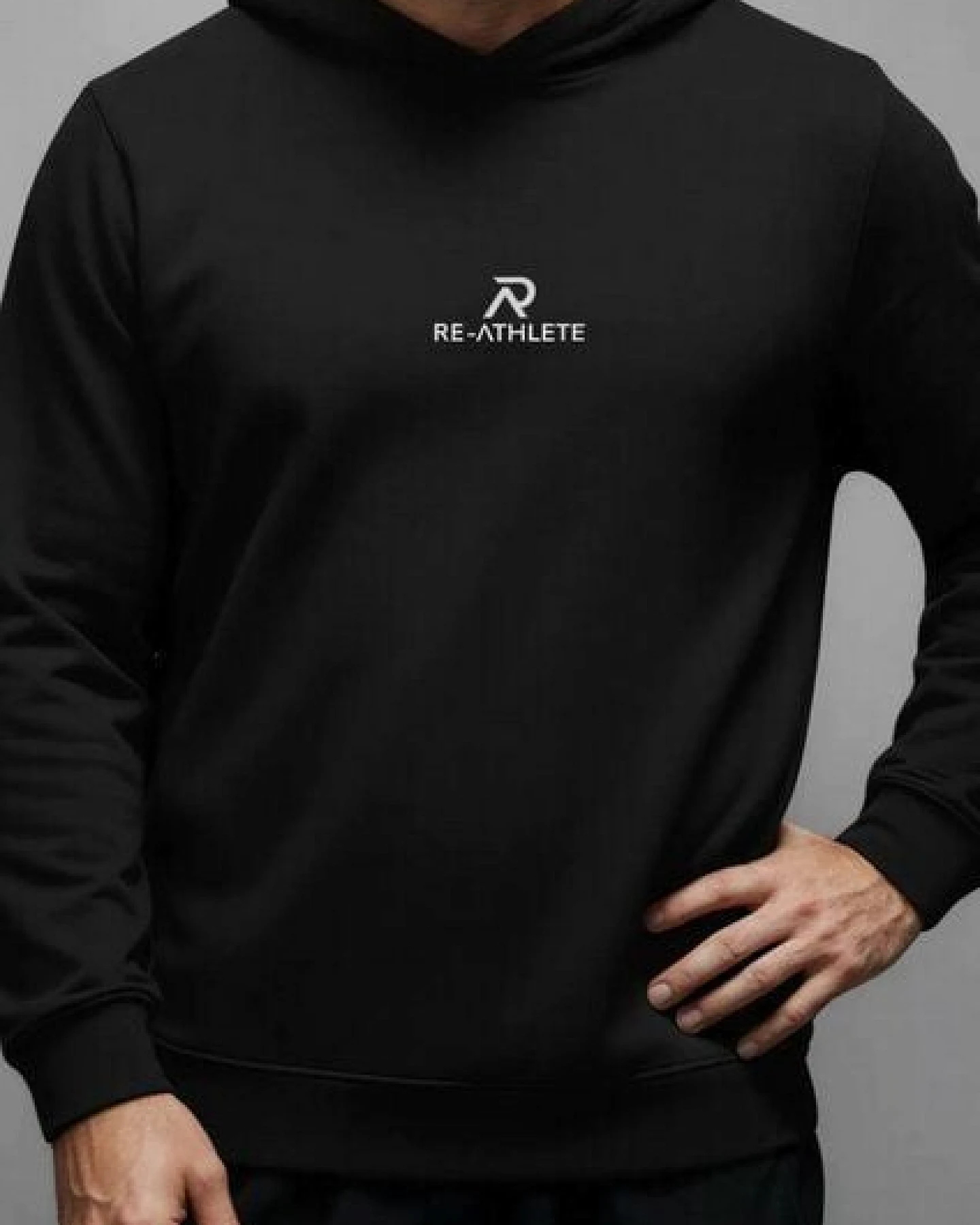 Re-Athlete PRIME Cotton Herren Hoodie - black – Ansicht 2