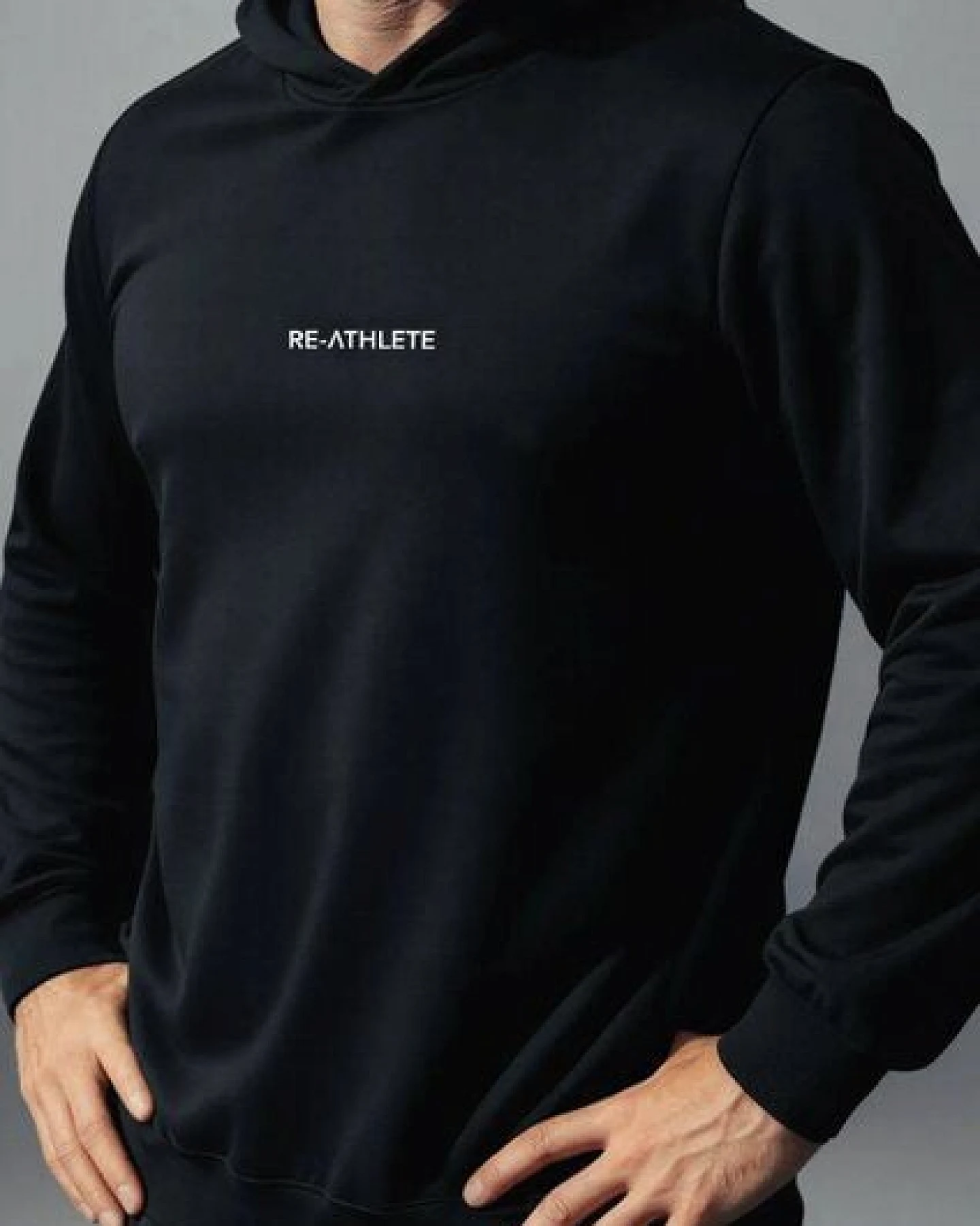 Re-Athlete CORE Cotton Herren Hoodie - black – Ansicht 2