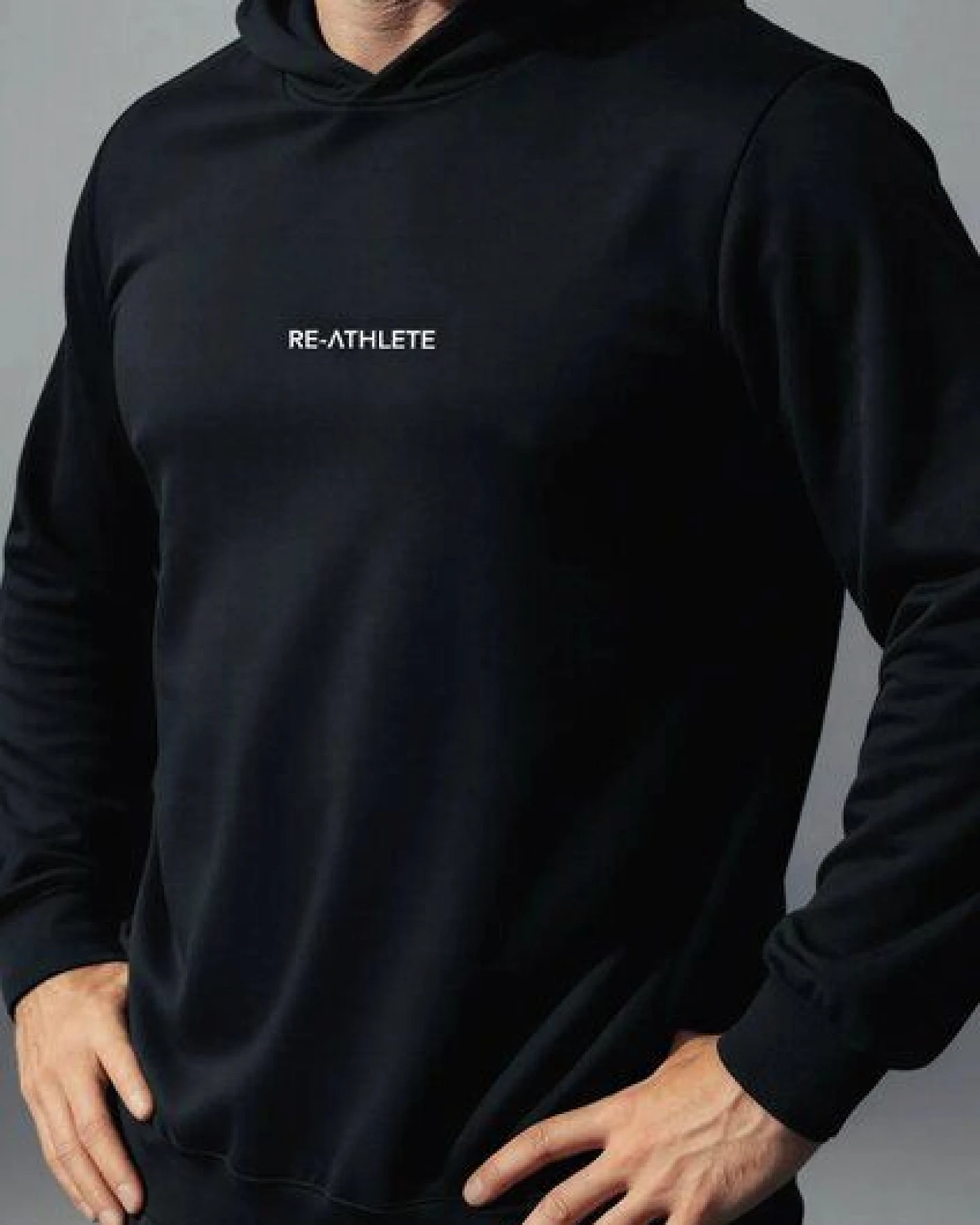 Re-Athlete CORE Cotton Herren Hoodie - black – Ansicht 2