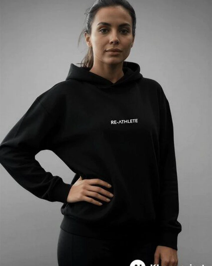 Re-Athlete CORE Cotton Damen Hoodie - black