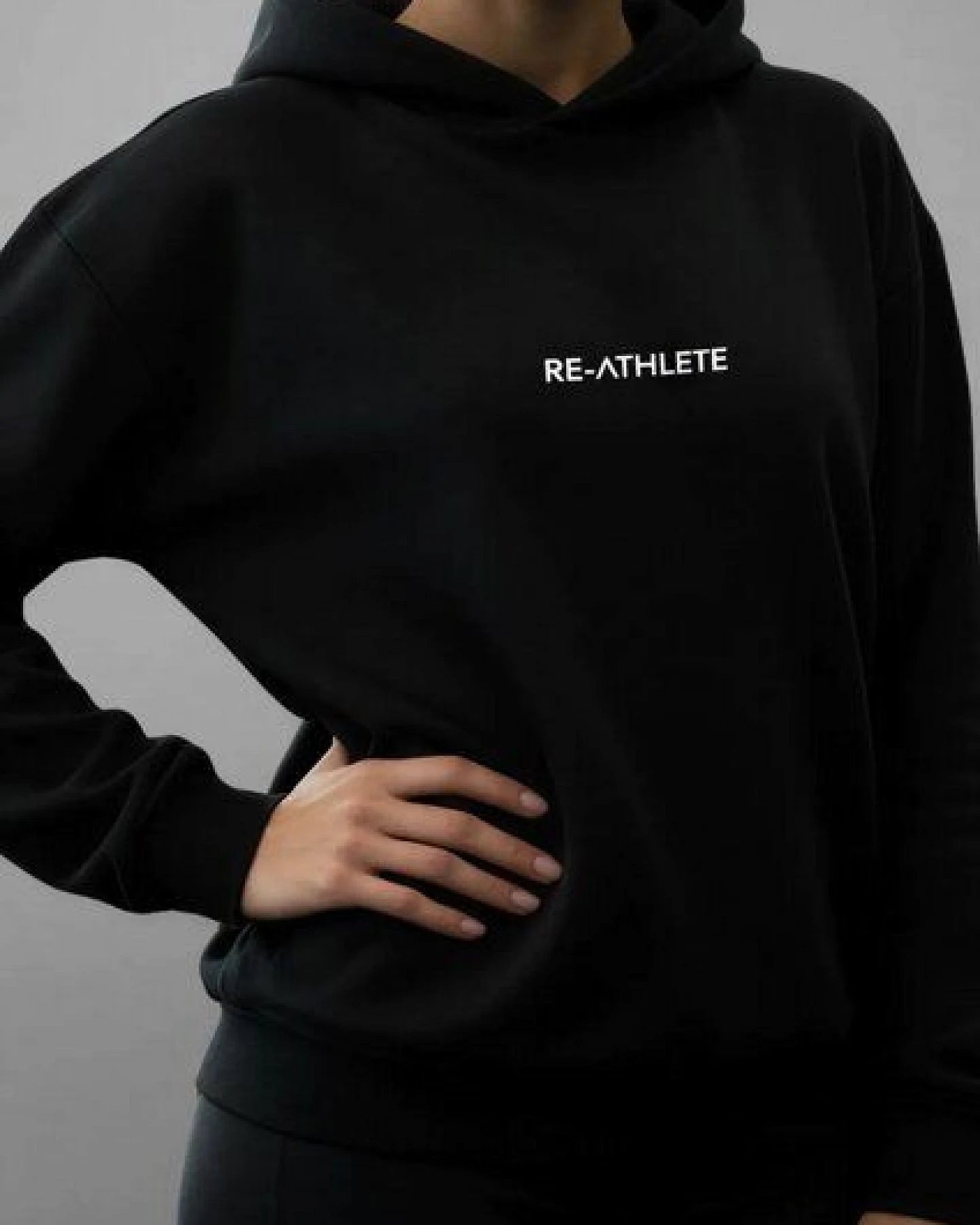 Re-Athlete CORE Cotton Damen Hoodie - black – Ansicht 2