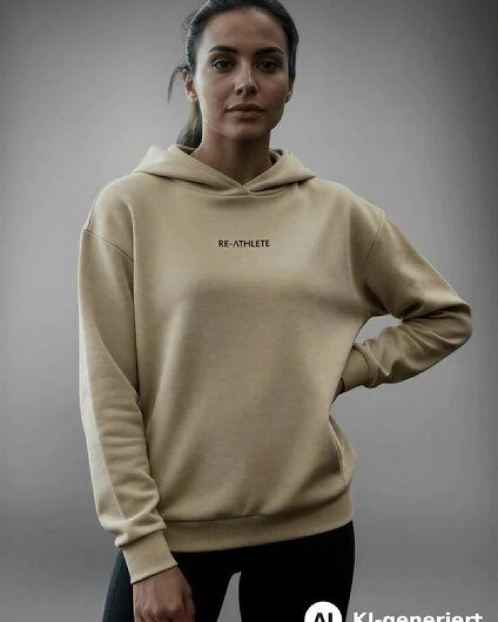 Re-Athlete CORE Cotton Damen Hoodie - beige