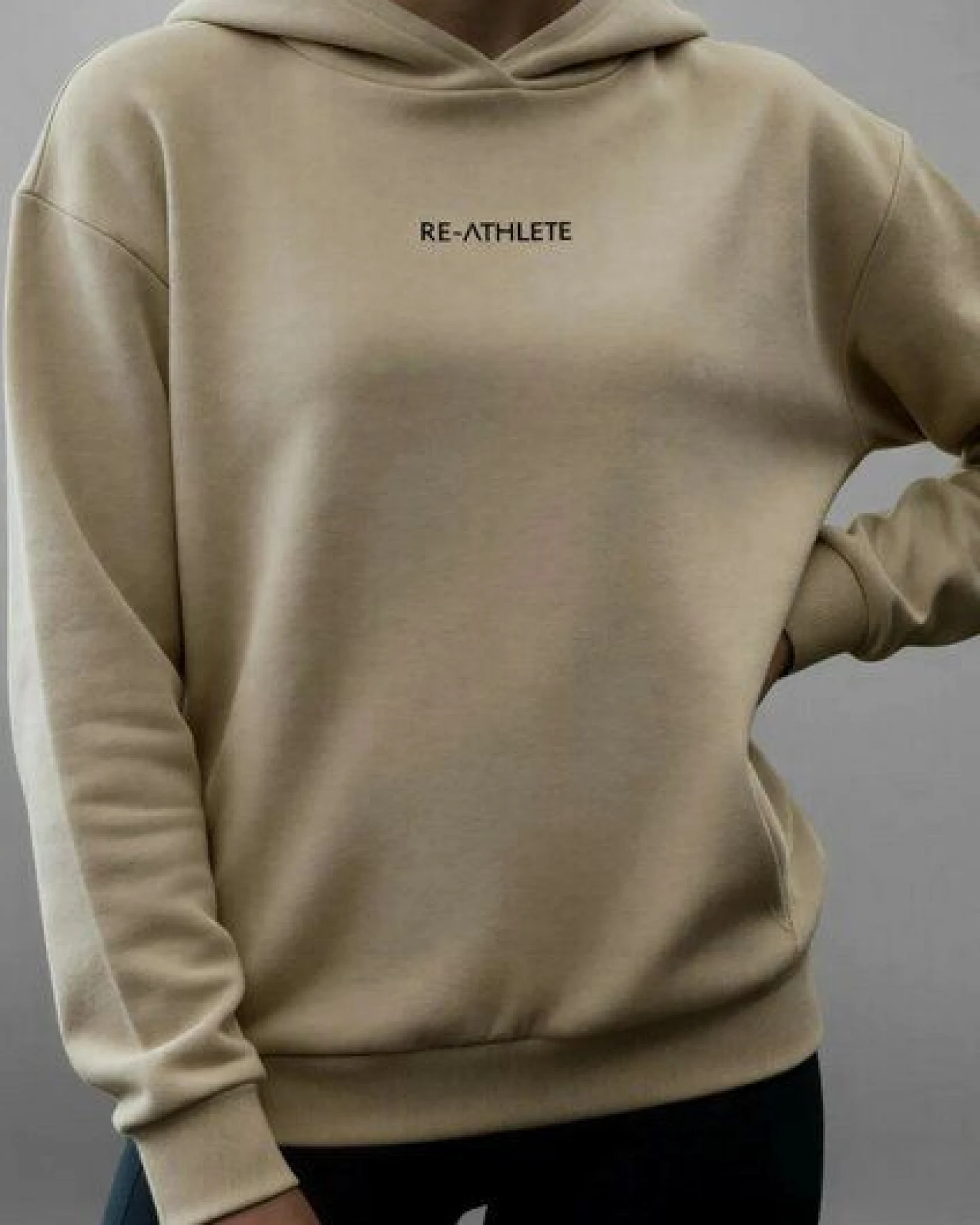 Re-Athlete CORE Cotton Damen Hoodie - beige – Ansicht 2