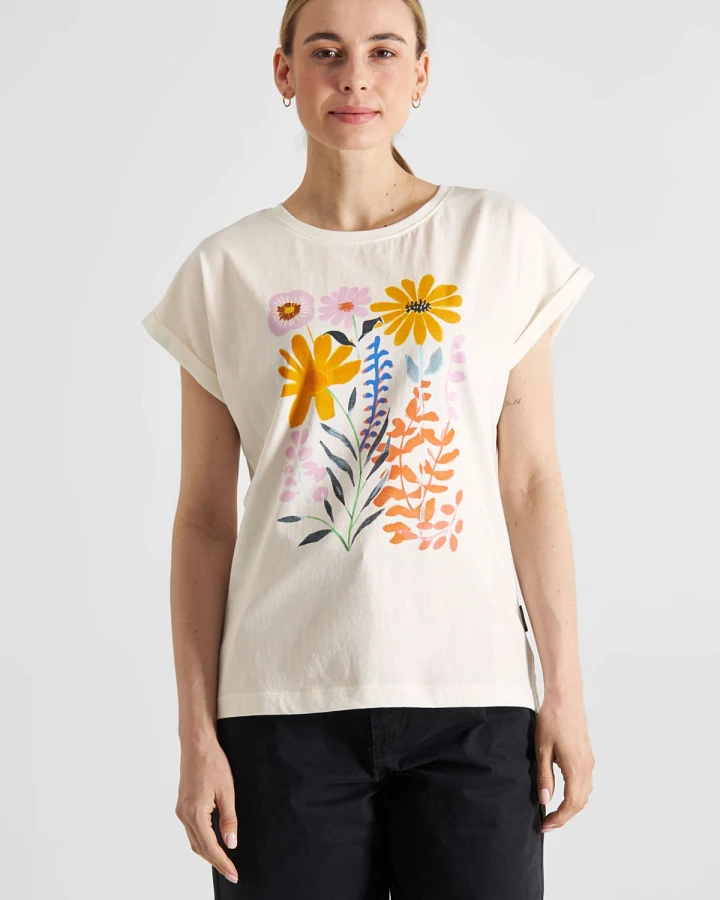 T-Shirt Visby Summer Flowers Off-White