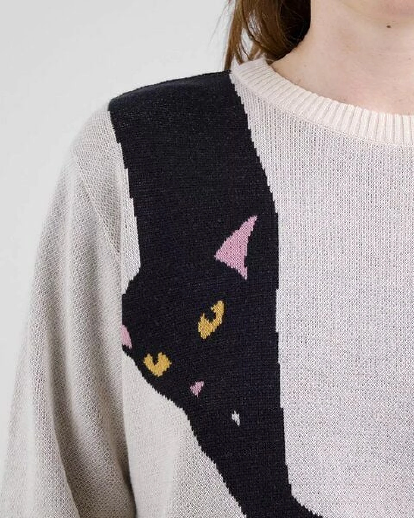 DEDICATED Pullover Long Cat - Vanilla White – Ansicht 4