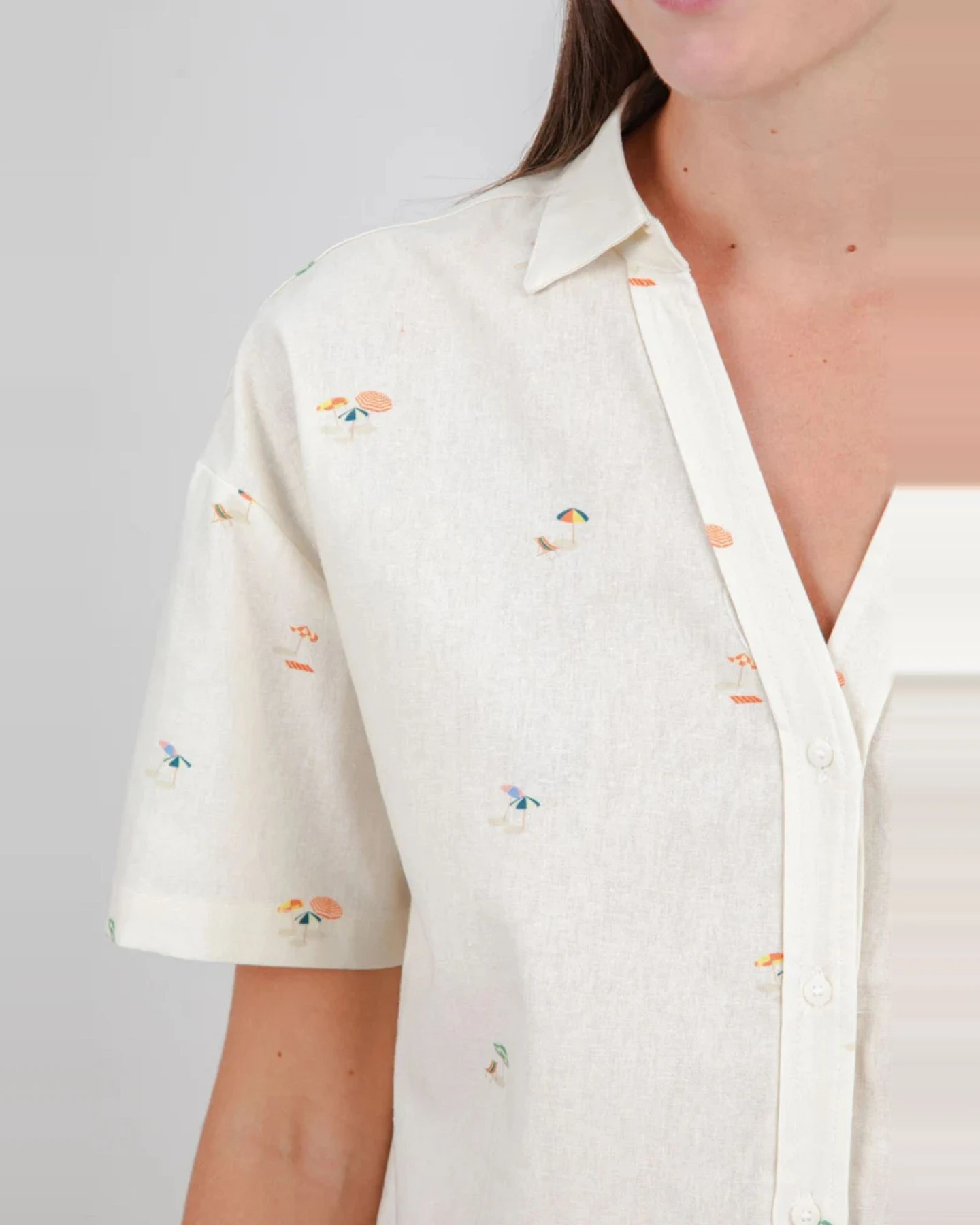 Bluse Beach Please Cropped Off White – Ansicht 5