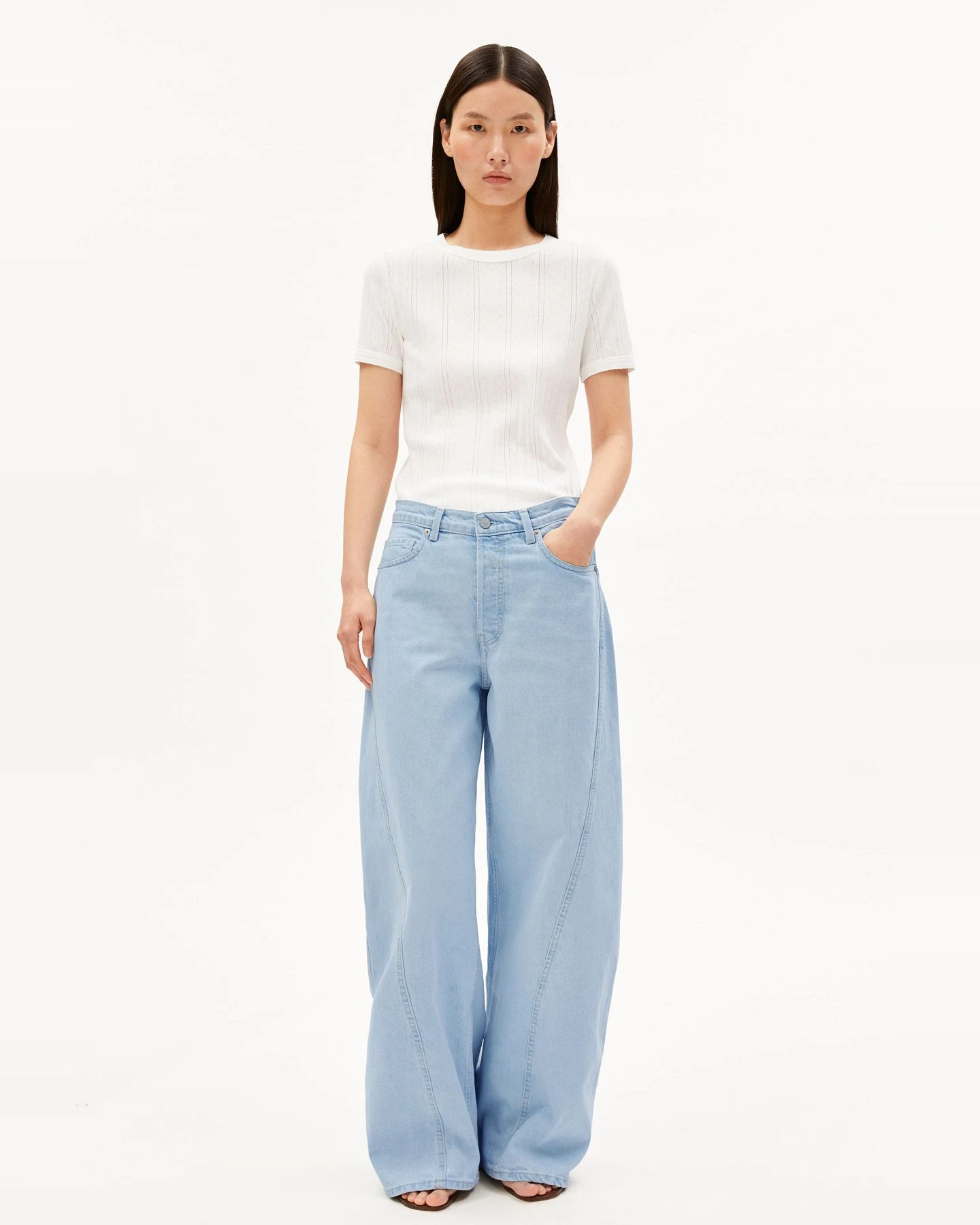 T-Shirt Pointelle Weiß – Ansicht 4