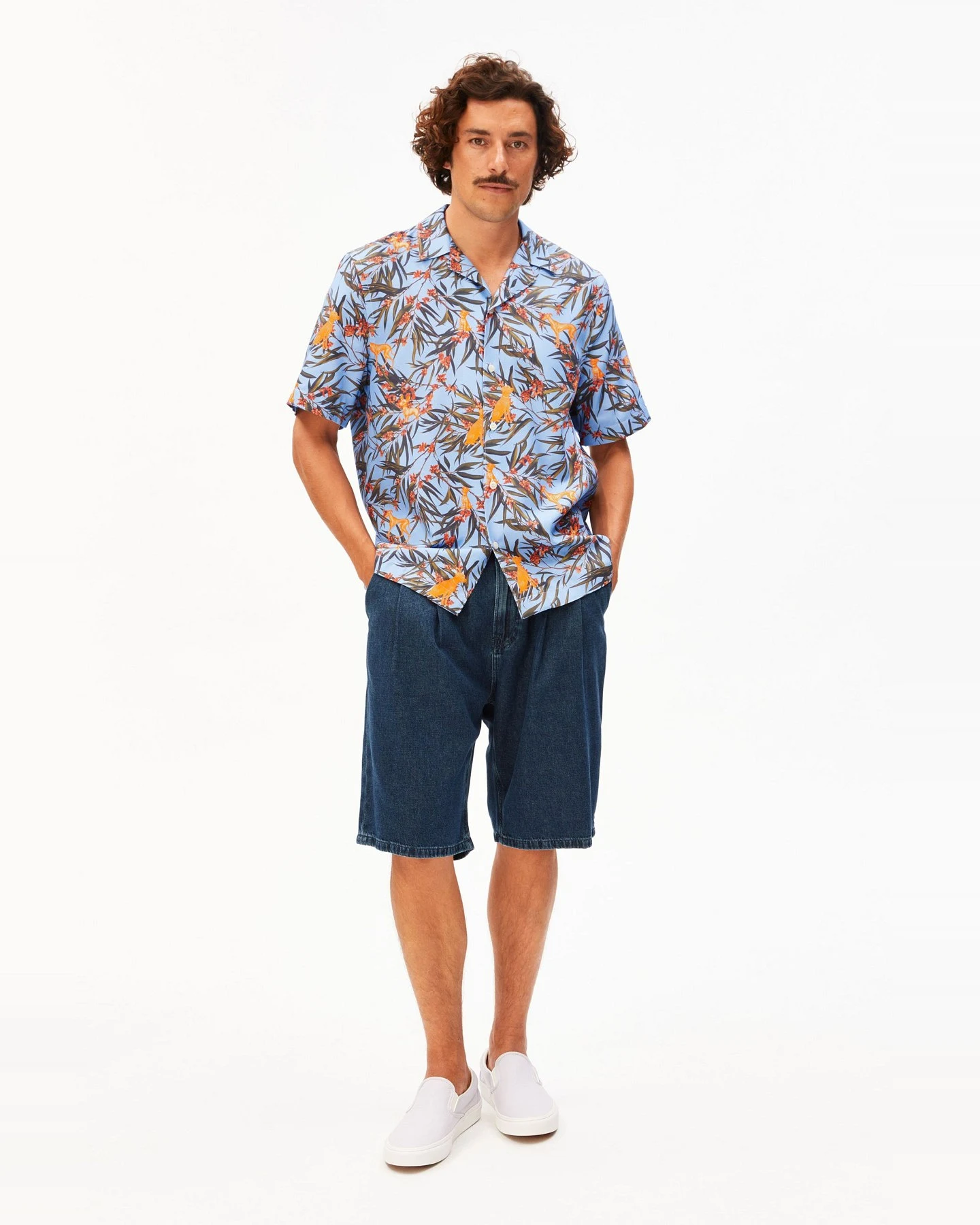 Hemd Aop Dog Short Blau – Ansicht 2