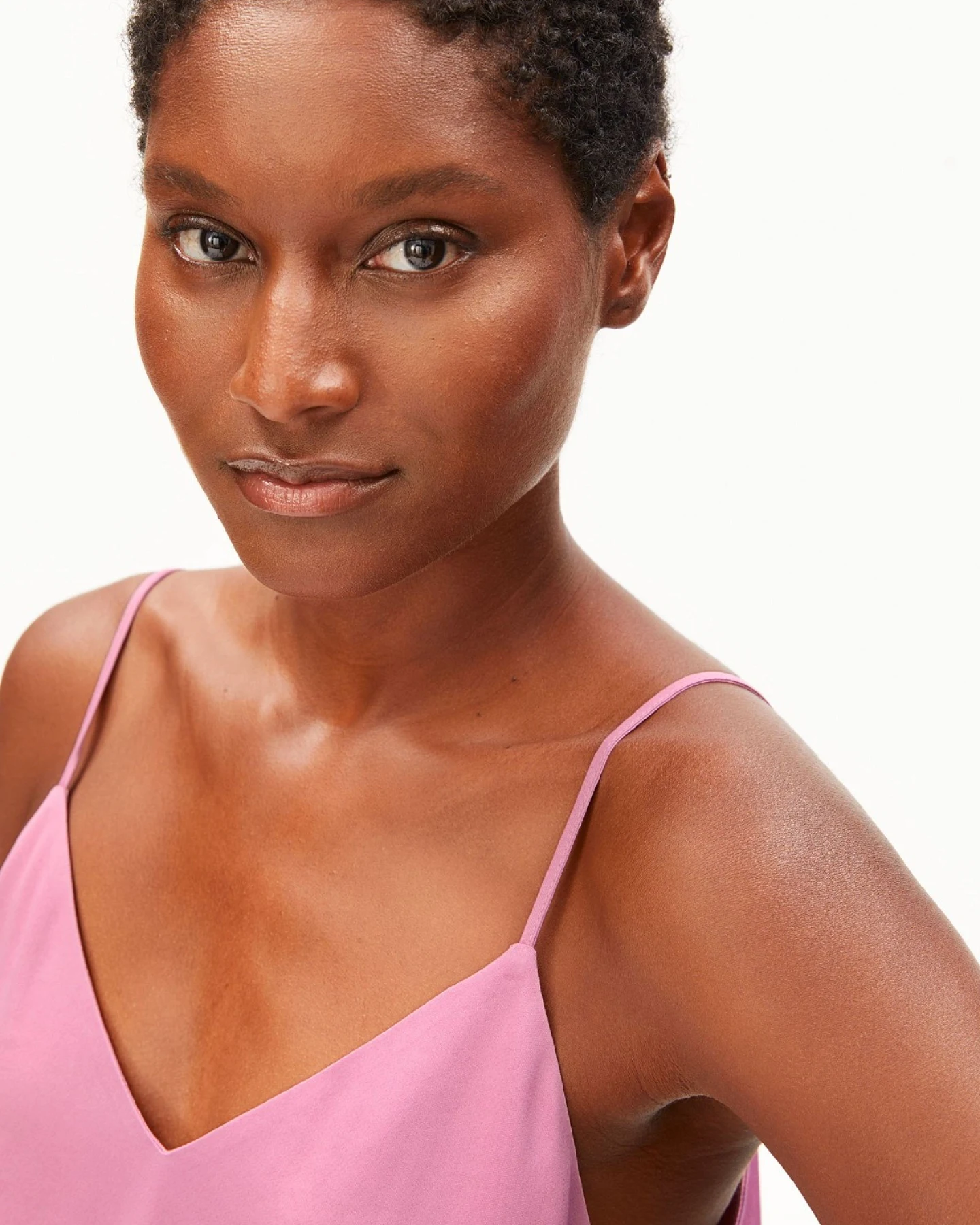 Top Satin Spaghetti Rosa – Ansicht 2
