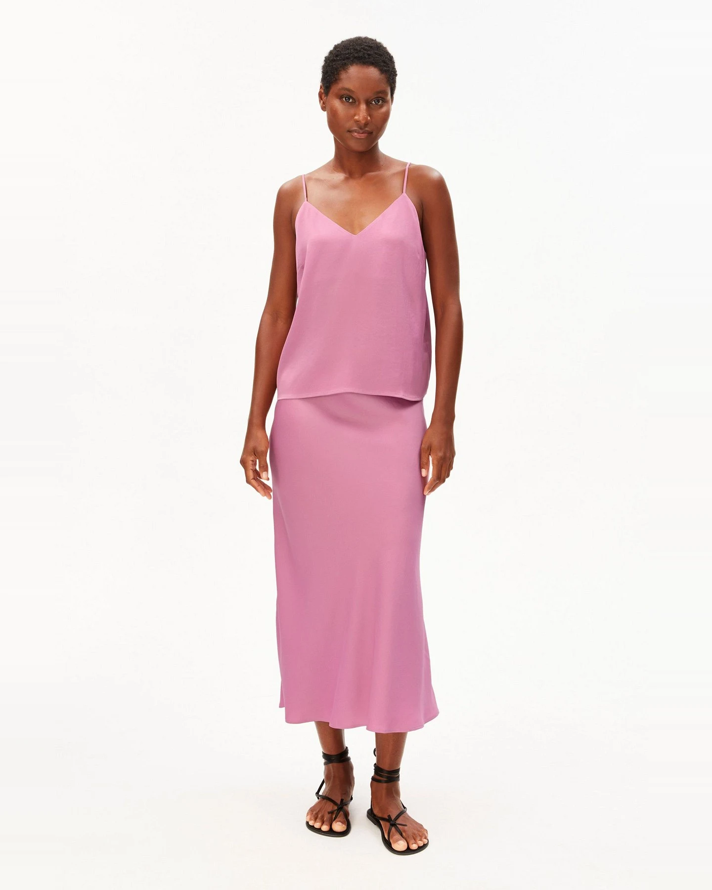 Top Satin Spaghetti Rosa – Ansicht 3
