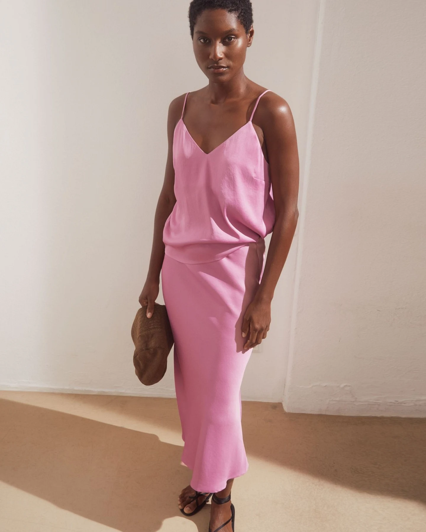 Top Satin Spaghetti Rosa – Ansicht 5
