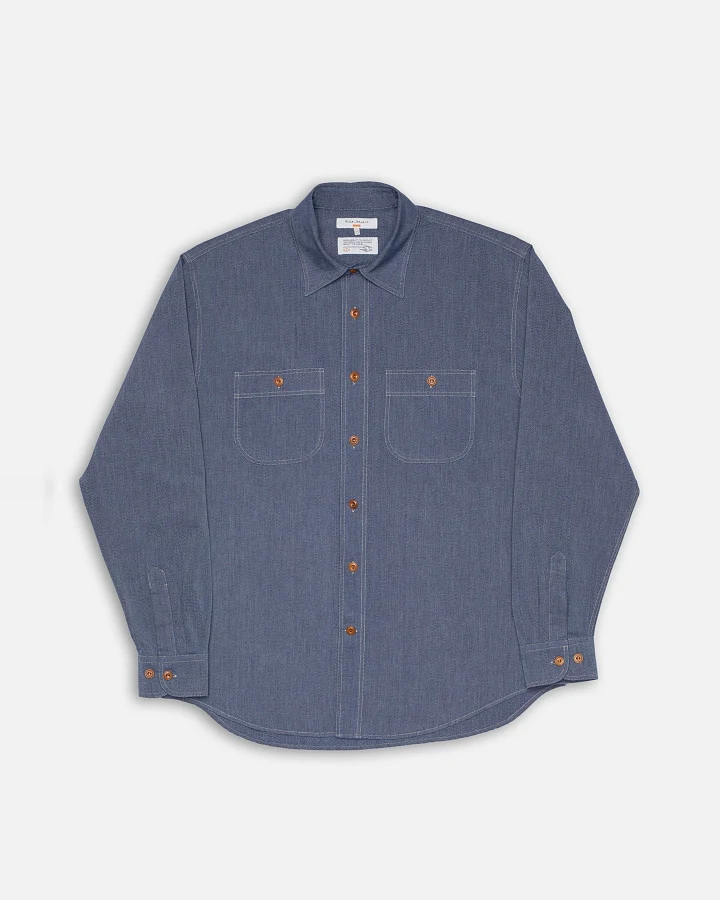 Hemd Julian Chambray Worker Blau