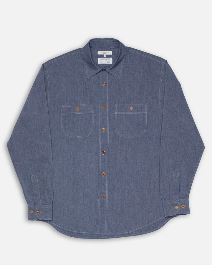 Hemd Julian Chambray Worker Blau