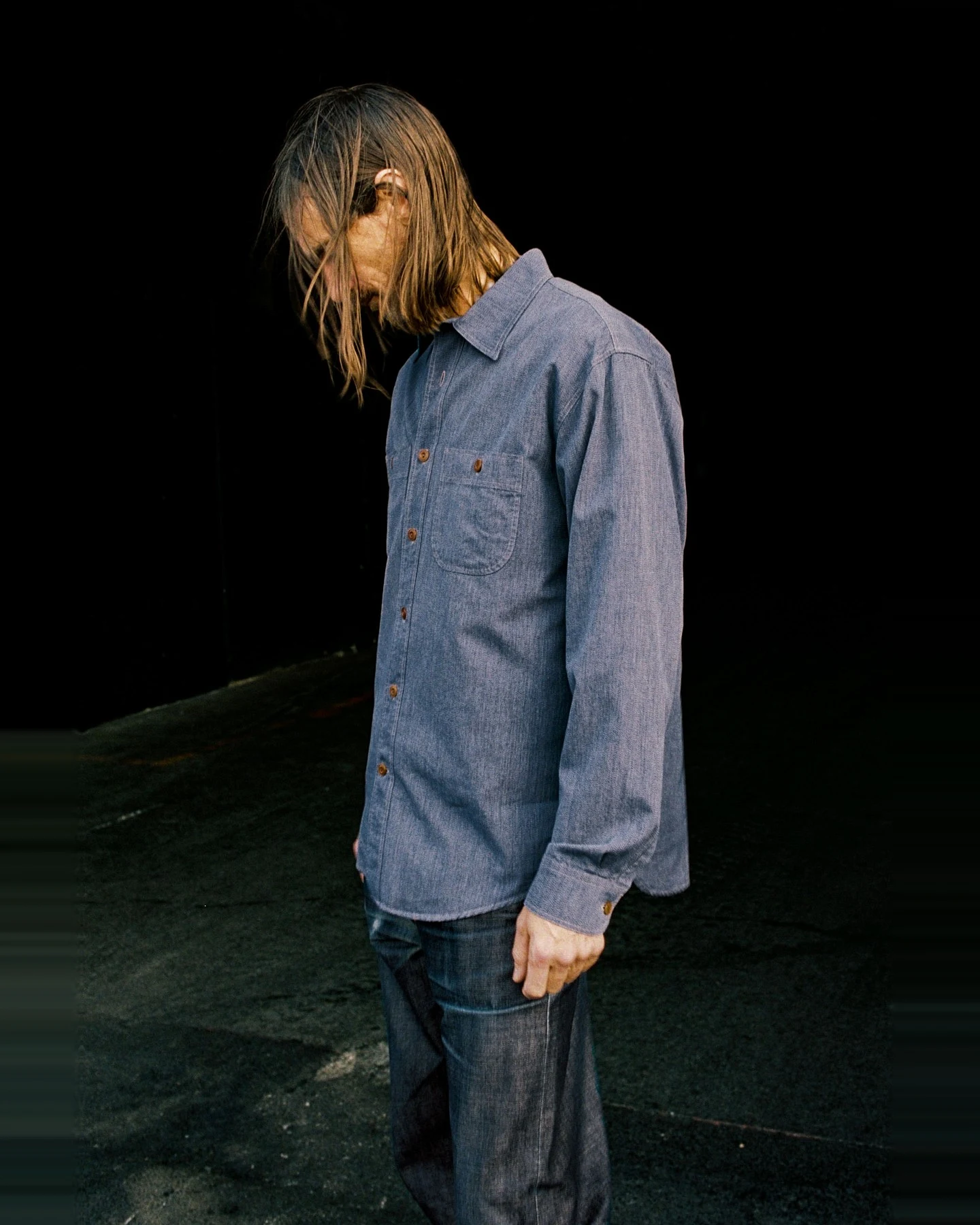 Hemd Julian Chambray Worker Blau – Ansicht 3