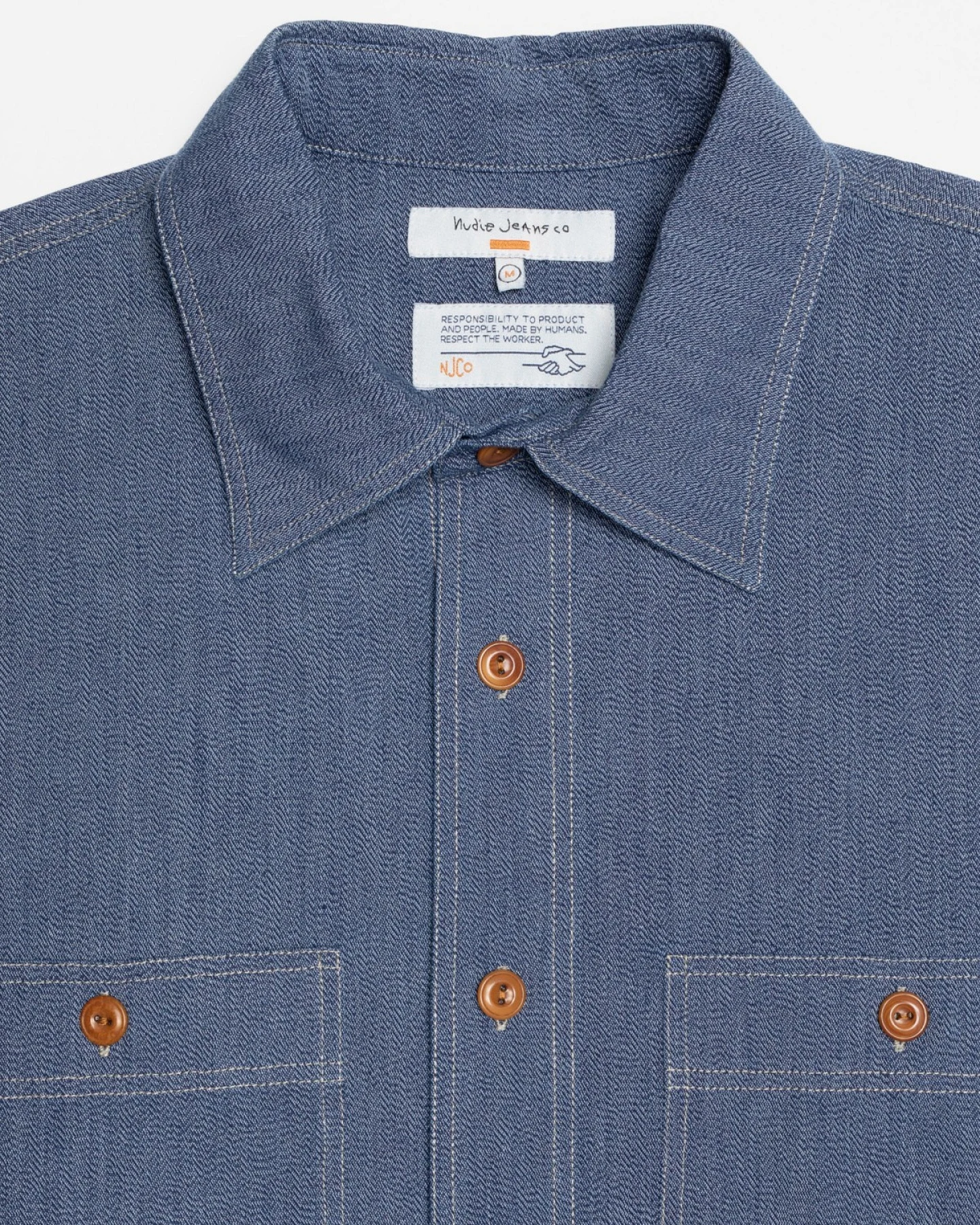 Hemd Julian Chambray Worker Blau – Ansicht 5