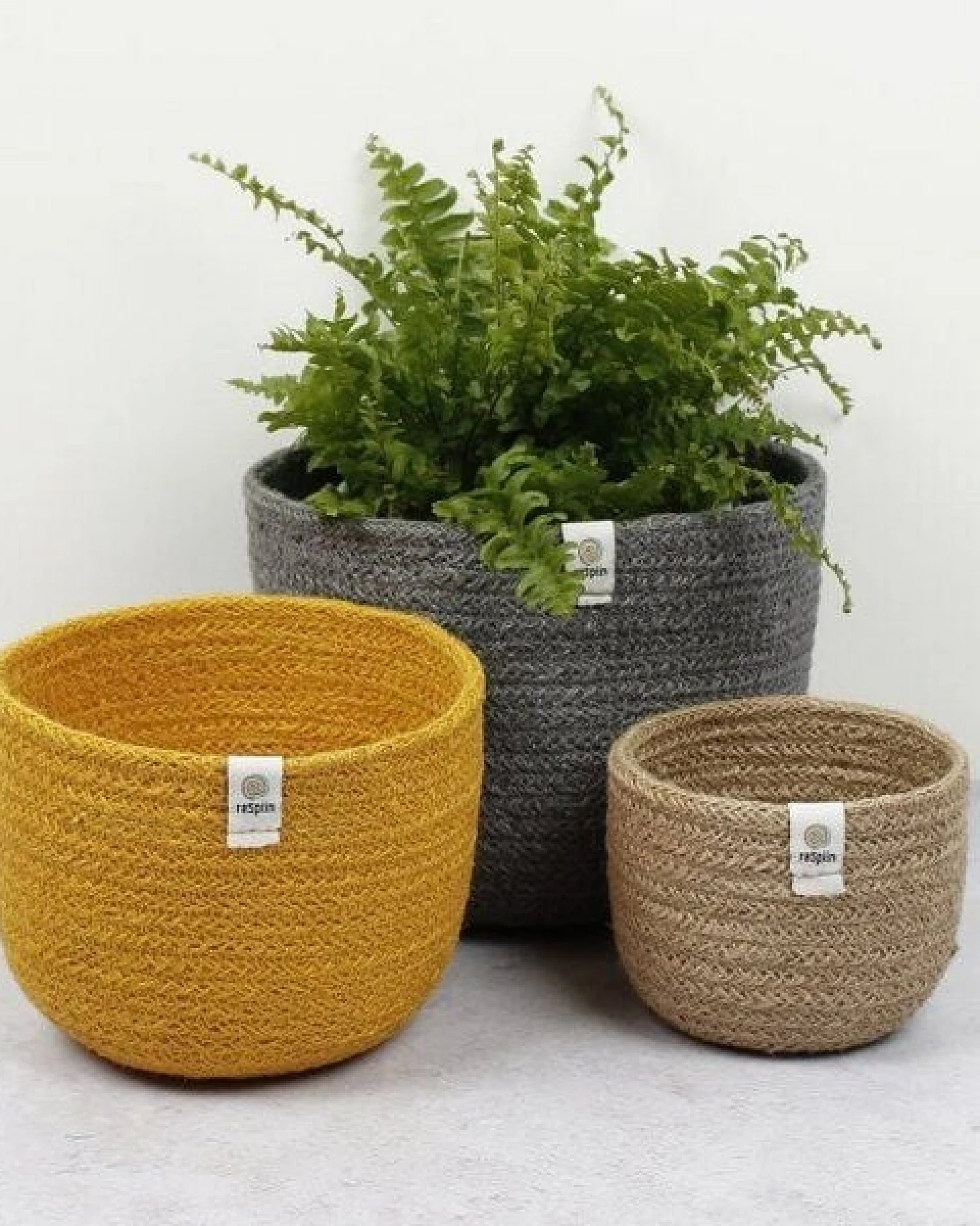 reSpiin 3er-Set große Körbe aus Jute – Ansicht 4