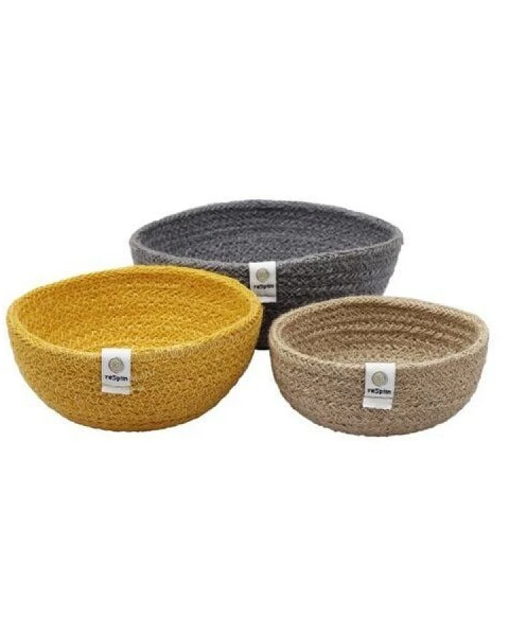reSpiin 3er-Set Schalen aus Jute - Beach