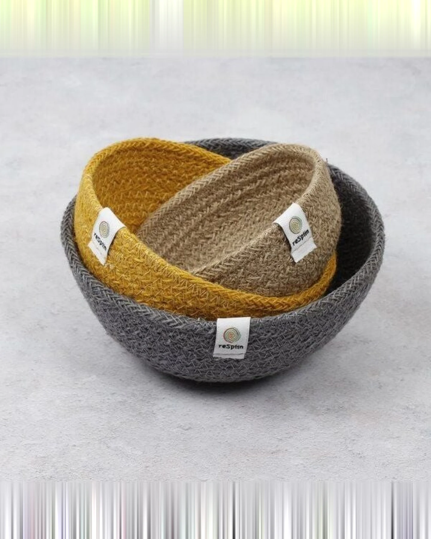 reSpiin 3er-Set Schalen aus Jute - Beach – Ansicht 4