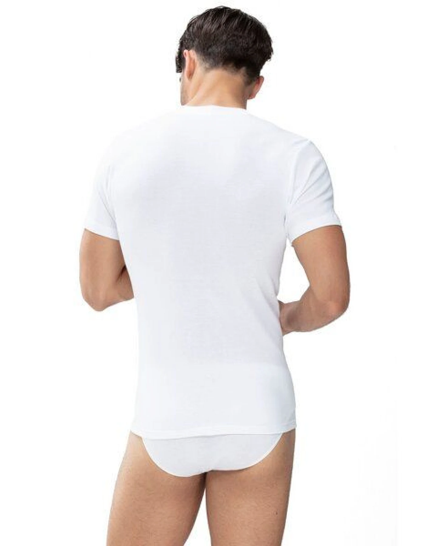 Mey Herren T-Shirt Unterhemd aus Pima Baumwolle Weiss – Ansicht 2