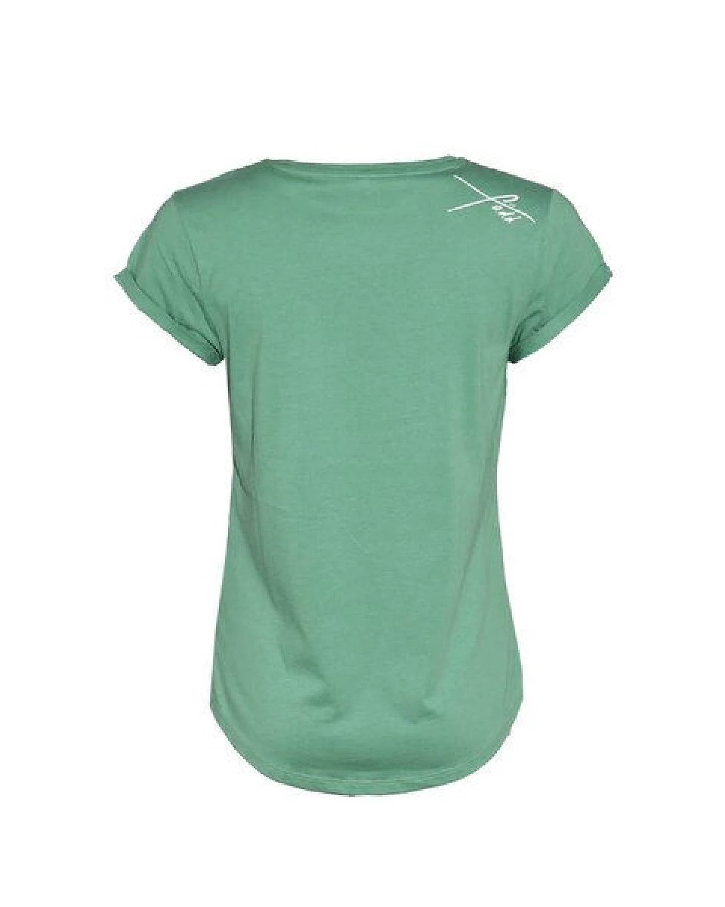 FÄDD Damen T-Shirt Rundhals aus Bio-Baumwolle "Der weiße V" Grün – Ansicht 3