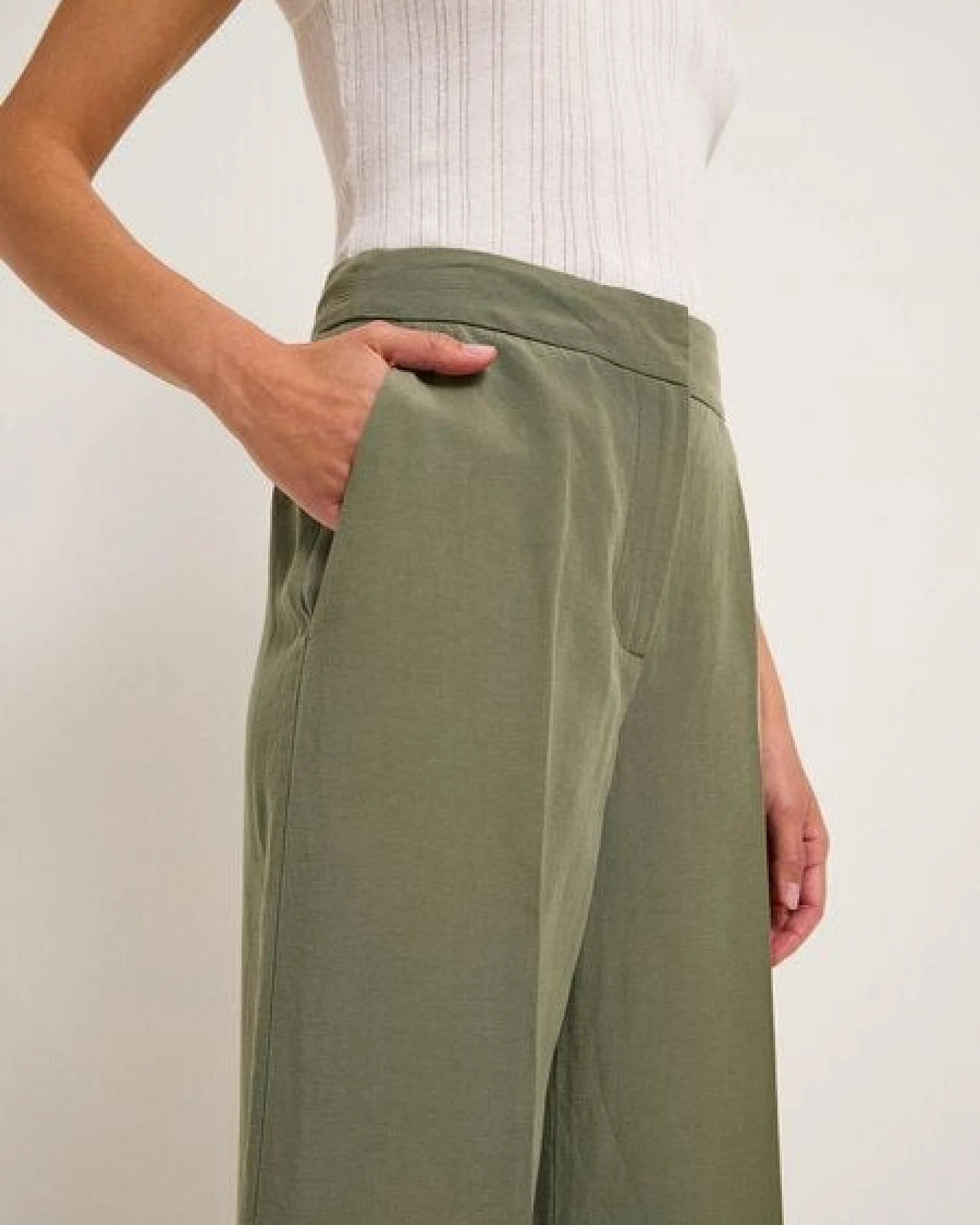 LANIUS Hose mit weitem Bein aus TENCEL und Bio-Leinen – Ansicht 3