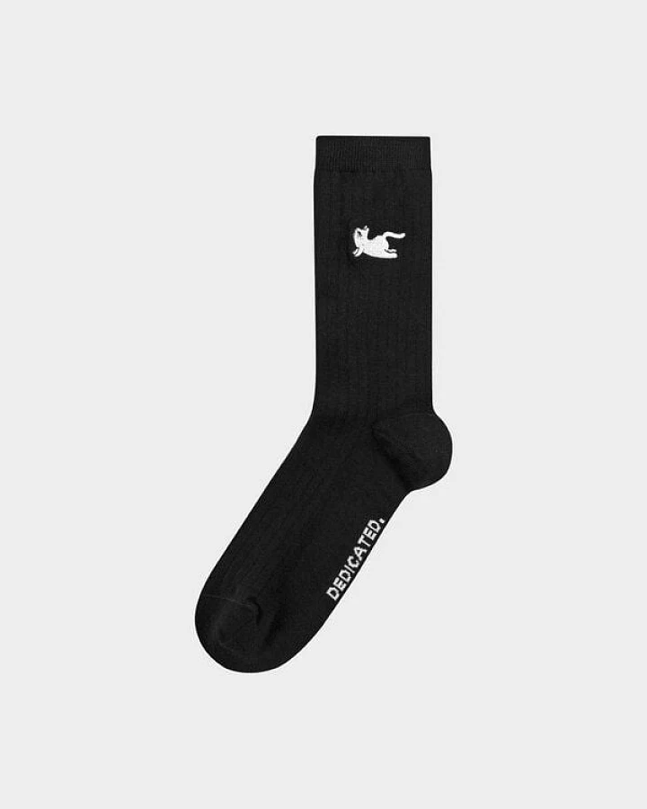 DEDICATED Knivsta Yoga Cat - Unisex Socken mit YOGA Katzen Motiv