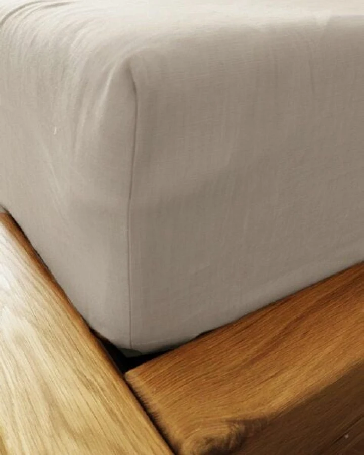 körber mode Bettlaken reiner Hanf aus Europa, Betttuch einlaufsicher ungebleicht Doppelbett 180x200 Natur pur