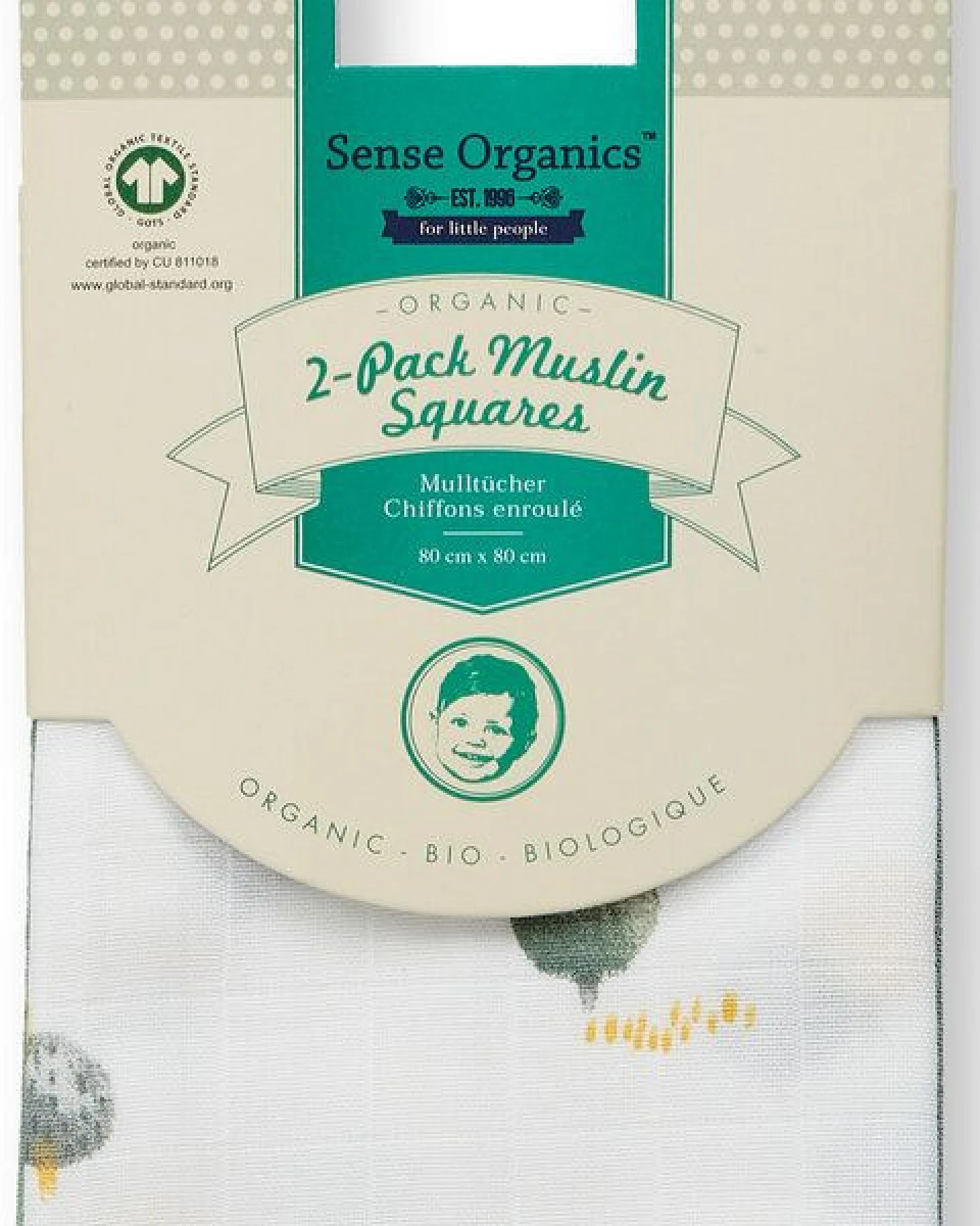 sense-organics Mulltücher im 2er Pack, Modell BIOS – Ansicht 2