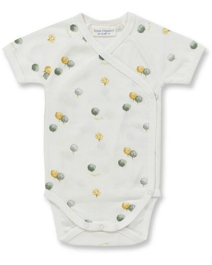 sense-organics Baby Wickelbody mit Baumdruck, Modell YGON
