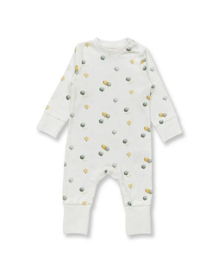 sense-organics Baby Strampler mit Baumdruck, Modell TONA