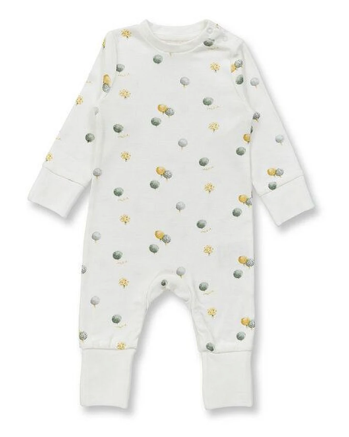sense-organics Baby Strampler mit Baumdruck, Modell TONA
