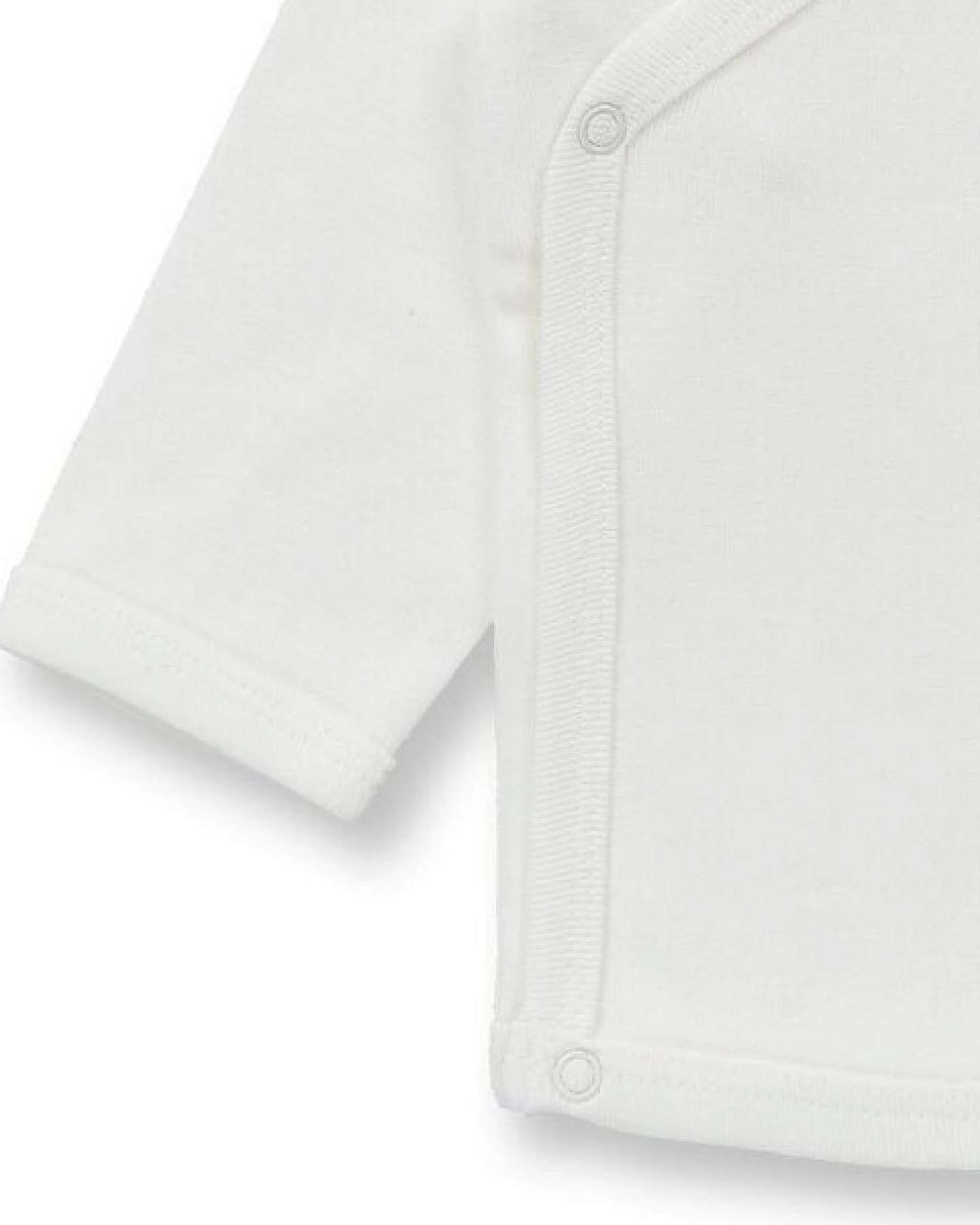 sense-organics Baby Wickelshirt in naturweiß, Modell VICTORIA – Ansicht 4
