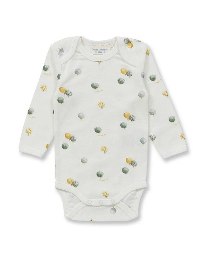 sense-organics Baby Body mit Baumdruck, Modell YVON