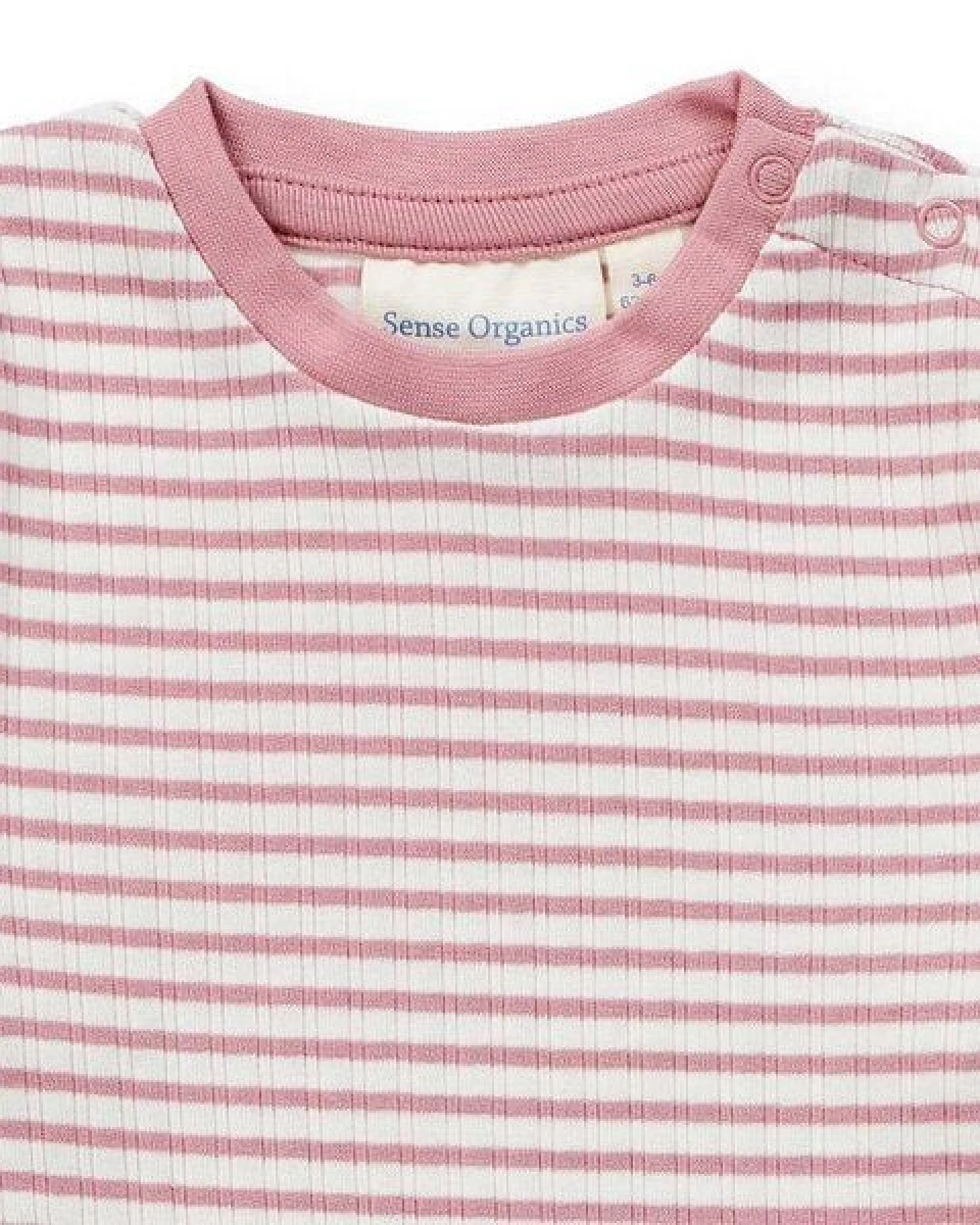 sense-organics Baby Strampler geringelt, Modell TONA – Ansicht 3