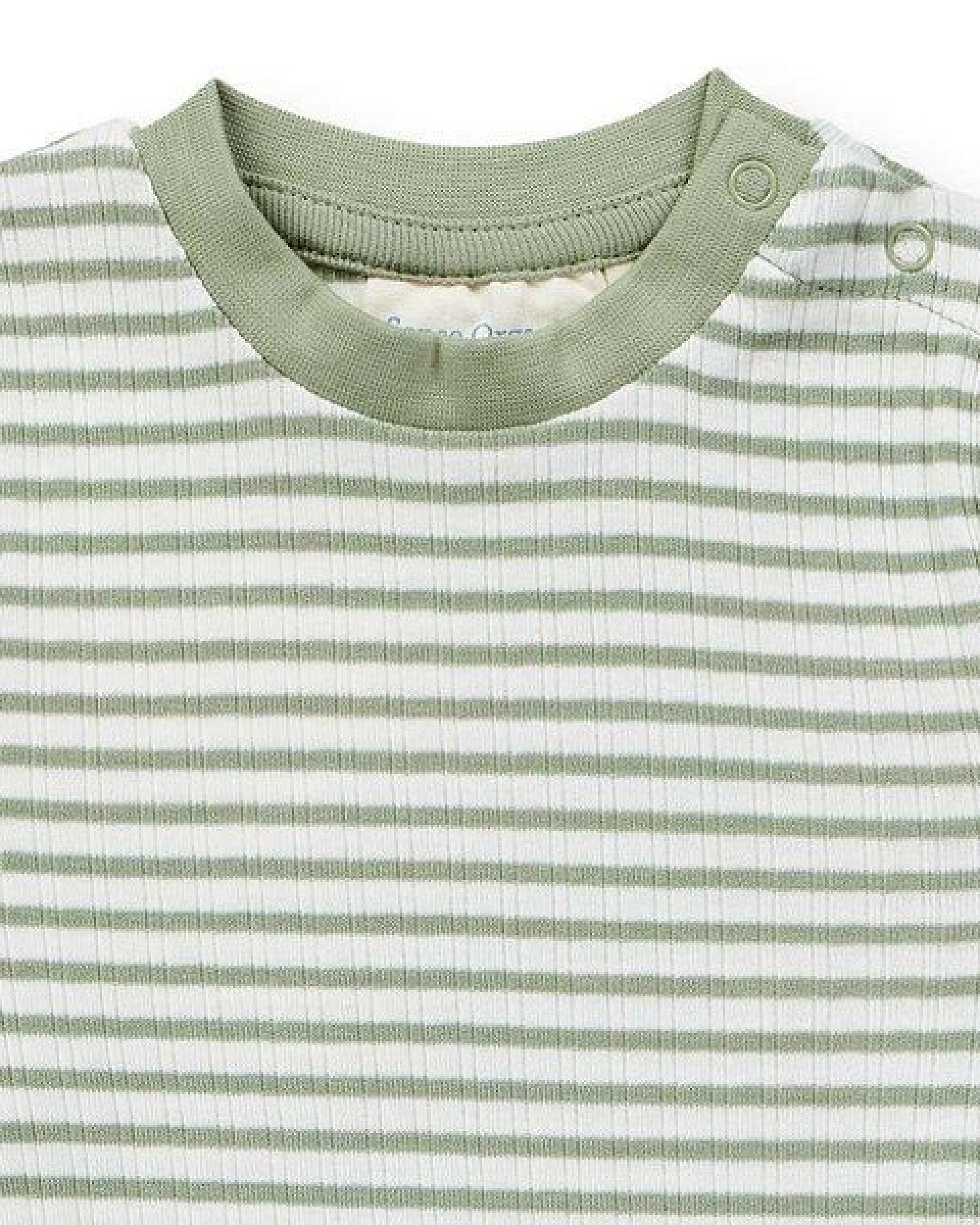 sense-organics Baby Strampler geringelt, Modell TONA – Ansicht 2