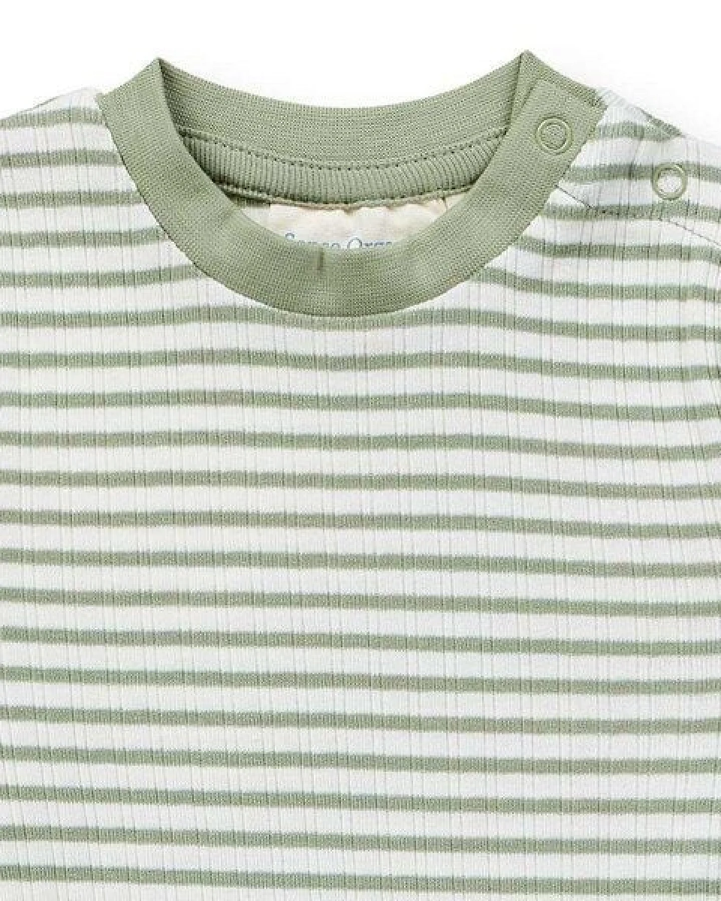 sense-organics Baby Strampler geringelt, Modell TONA – Ansicht 2