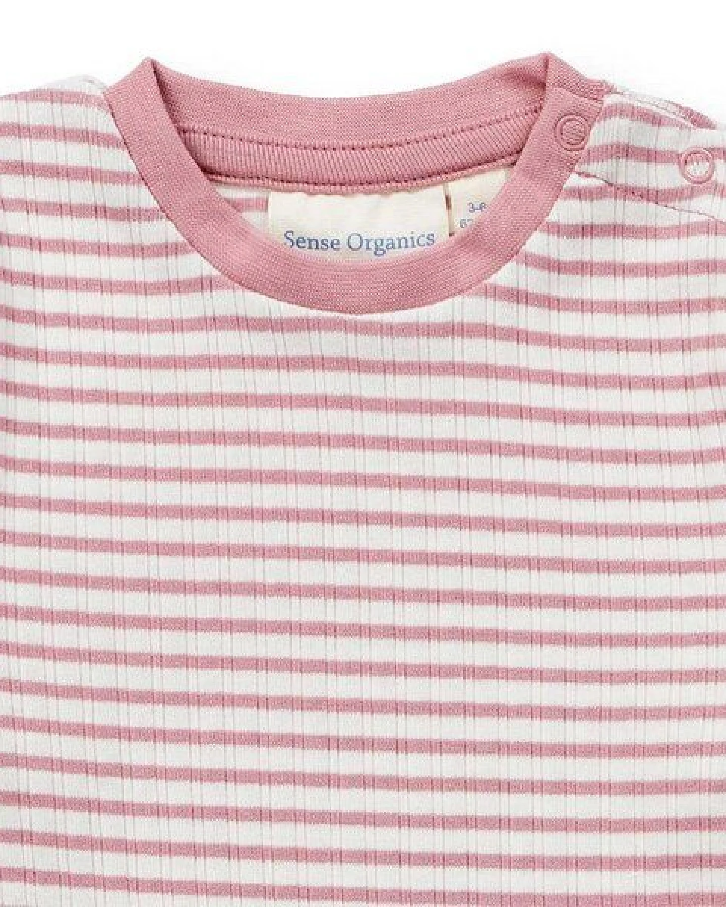 sense-organics Baby Strampler geringelt, Modell TONA – Ansicht 3