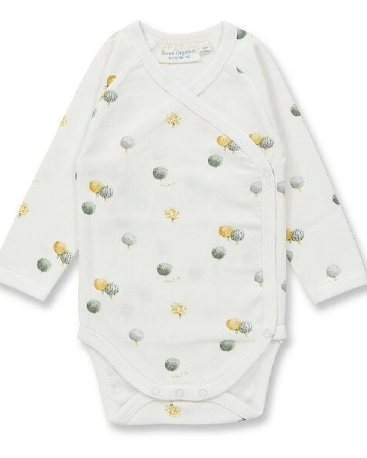 sense-organics Wickel Langarmbody mit Baumdruck, Modell YGON