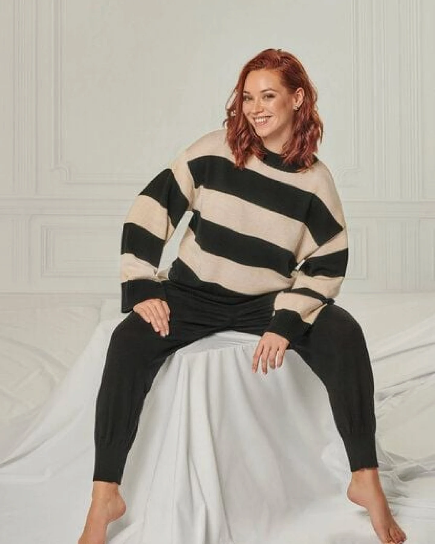 YOU LOOK PERFECT 100% Merino Blockstreifen Pullover "Felia" – Ansicht 2