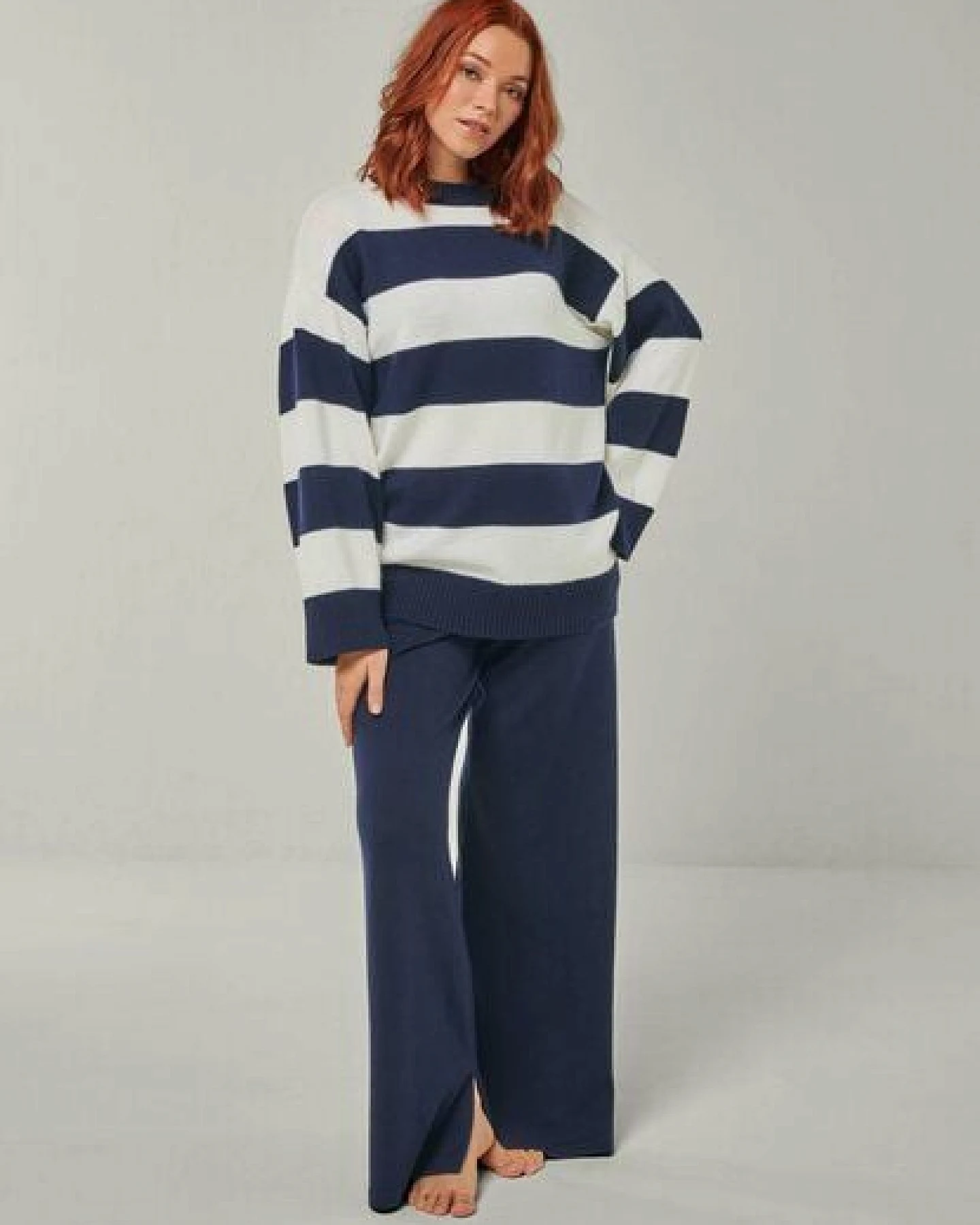 YOU LOOK PERFECT 100% Merino Blockstreifen Pullover "Felia" – Ansicht 3