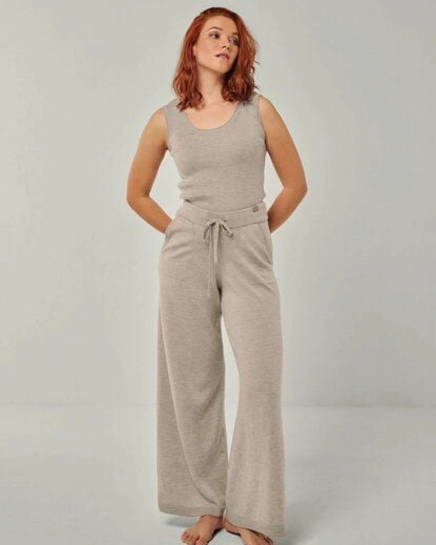 YOU LOOK PERFECT 100% Merino weite Strickhose mit Taschen "Frida" – Ansicht 3