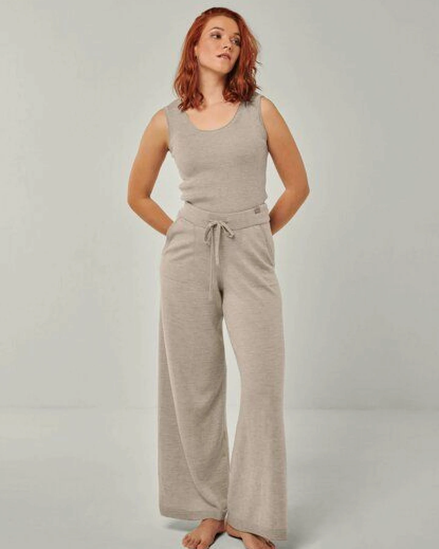YOU LOOK PERFECT 100% Merino weite Strickhose mit Taschen "Frida" – Ansicht 3