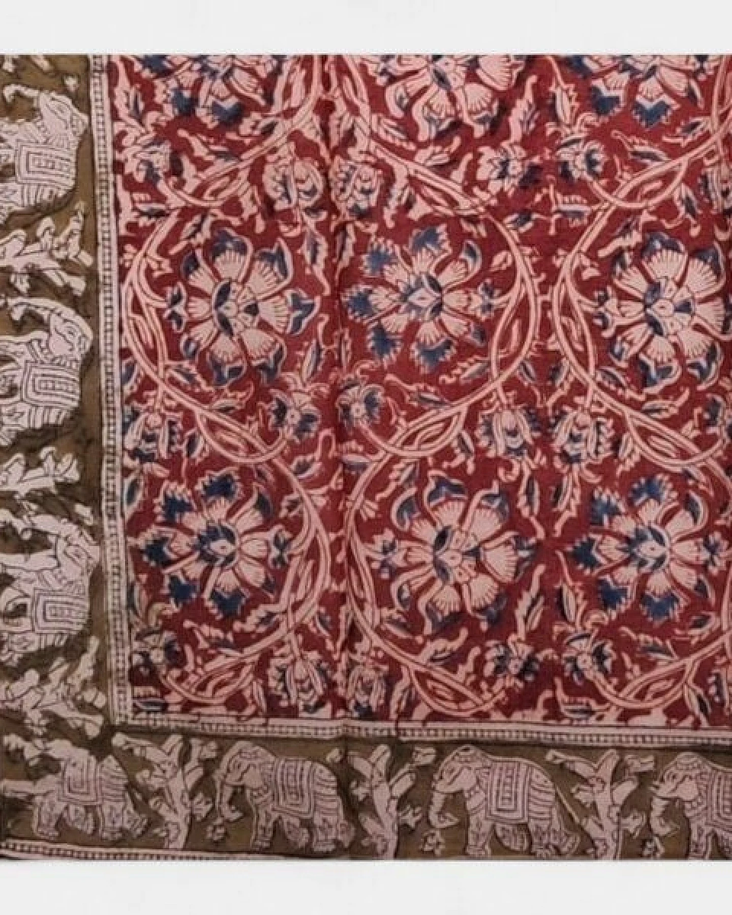 Der Lindwurm Kalamkari- Tuch (55x55 cm), Handdruck mit Pflanzenfarben – Ansicht 2