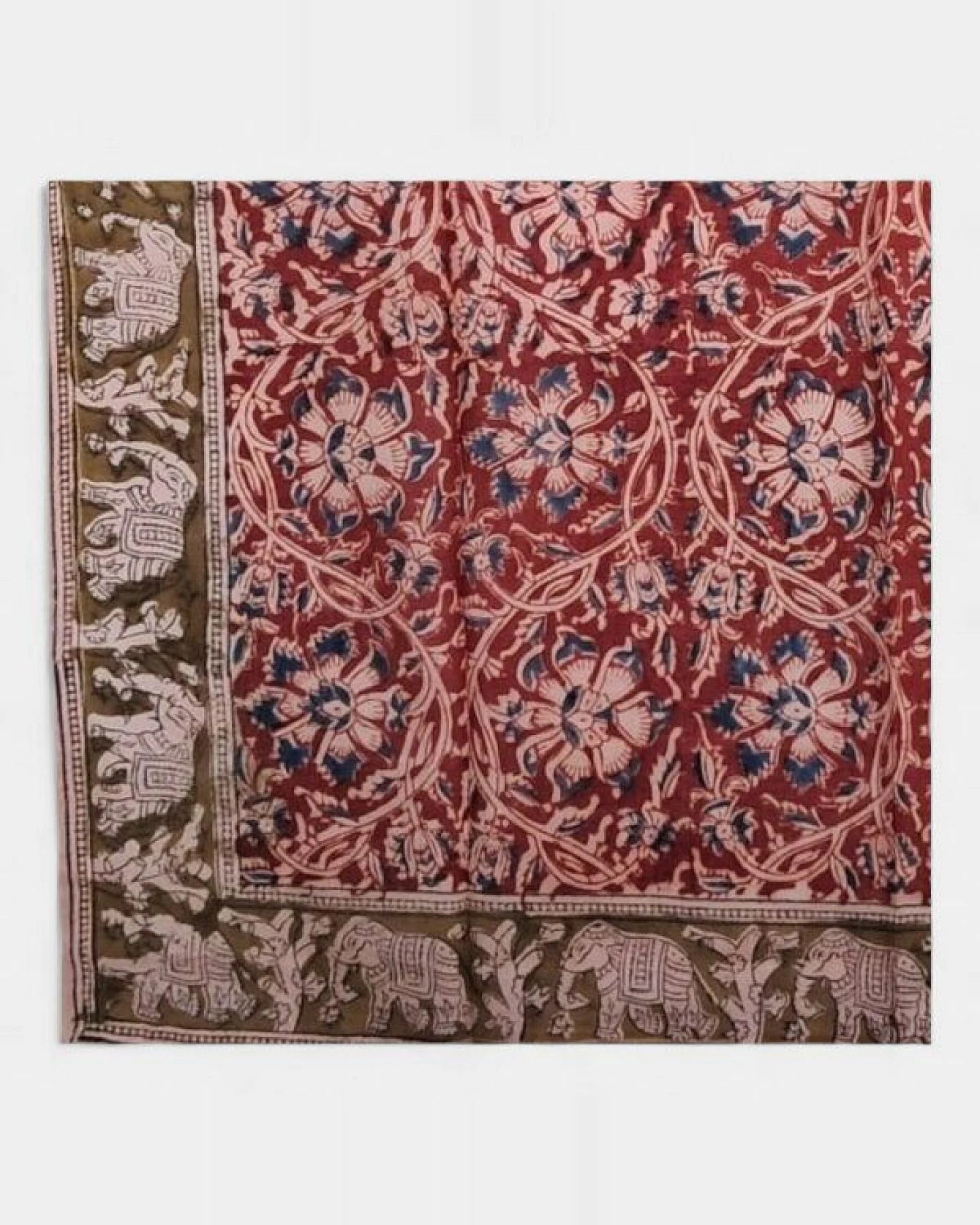 Der Lindwurm Kalamkari- Tuch (55x55 cm), Handdruck mit Pflanzenfarben – Ansicht 2